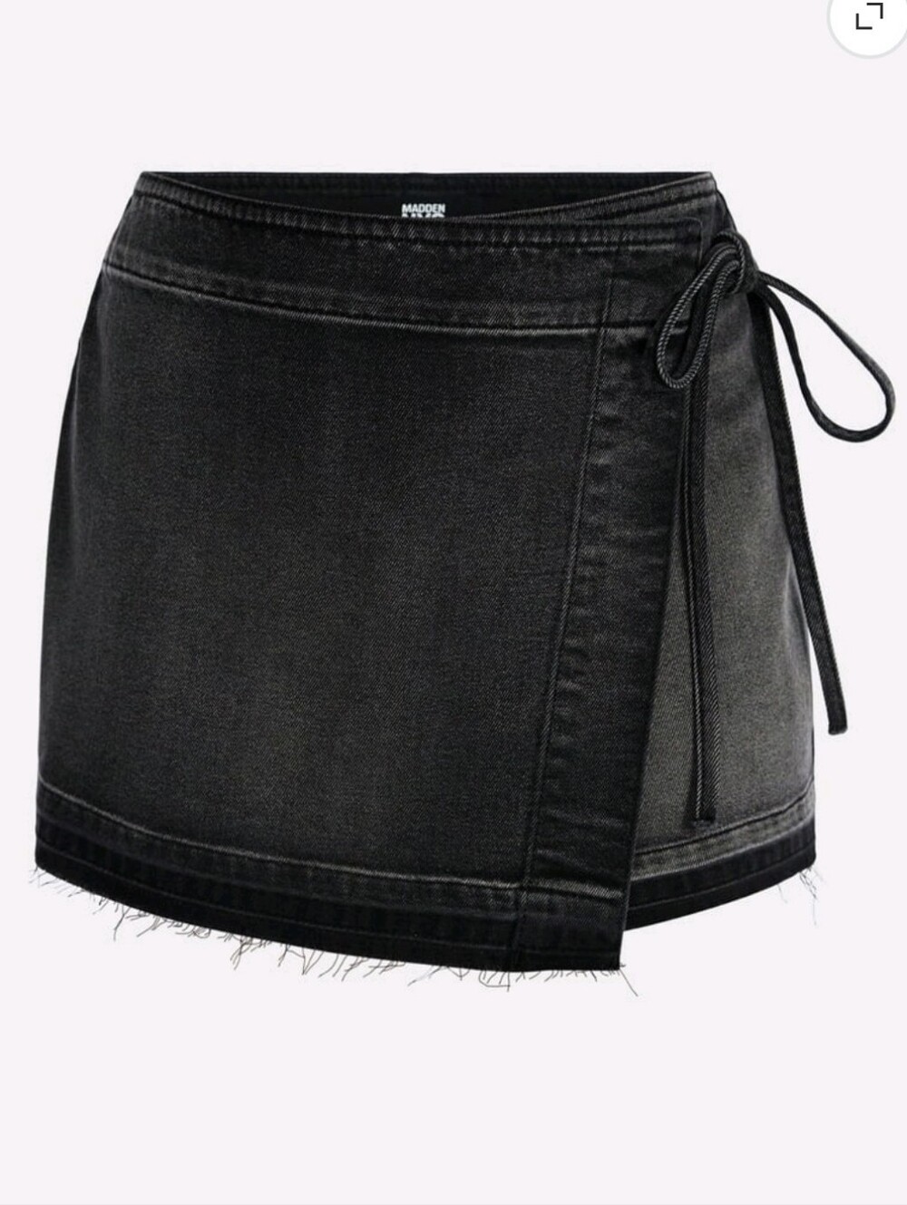 Madden NYC Women's Asymmetrical Wrap Denim Skort SIze L 12-14